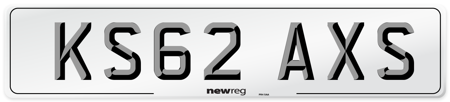 KS62 AXS Number Plate from New Reg